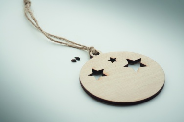 Logo trade promotional merchandise photo of: Wooden bauble shape hanger