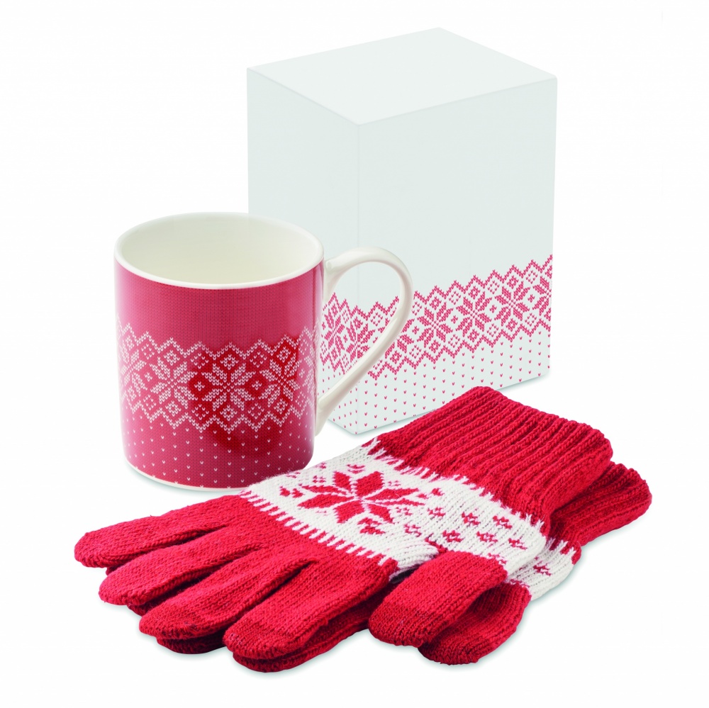 Logotrade promotional merchandise image of: Winter gift mug and gloves set