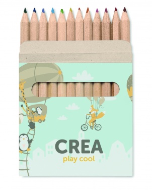 Logo trade promotional giveaway photo of: 12 coloured pencils set