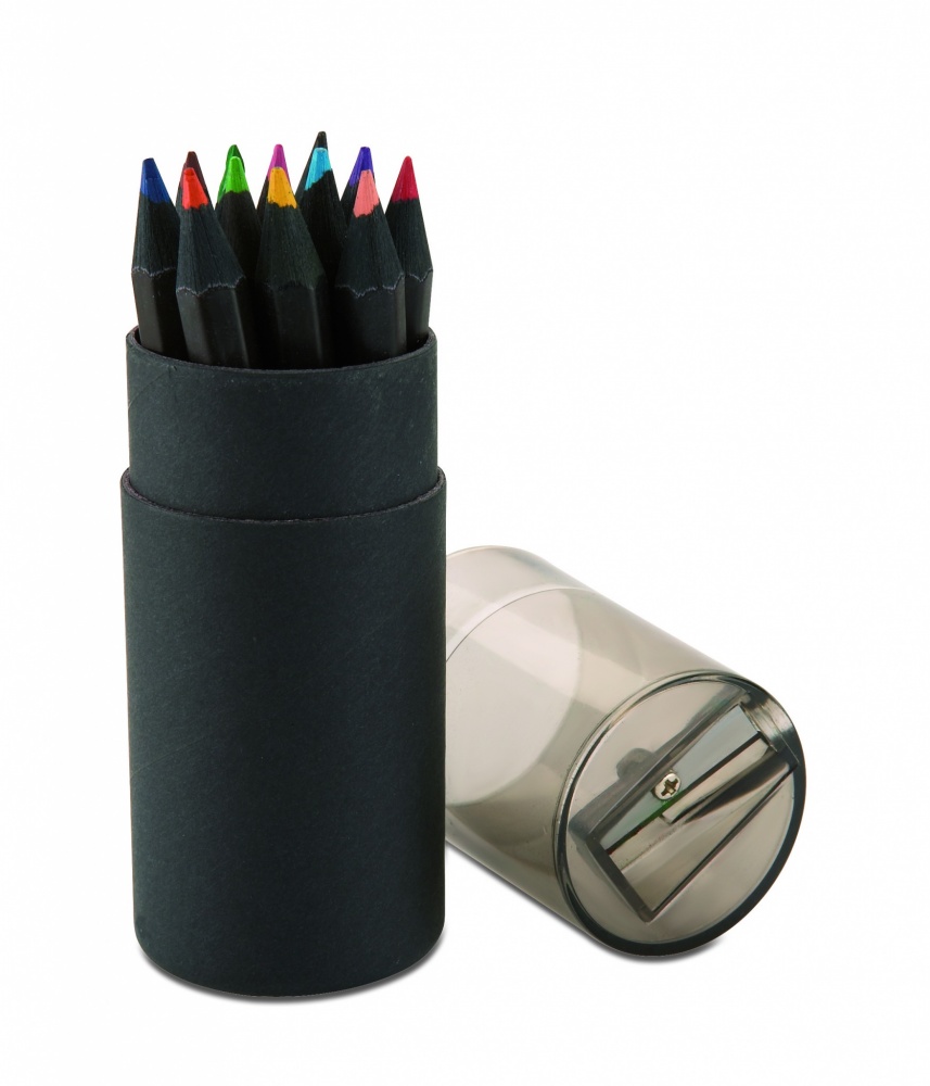 Logo trade promotional merchandise image of: Black colouring pencils