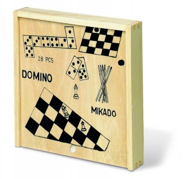 Logo trade business gift photo of: 4 games in wooden box