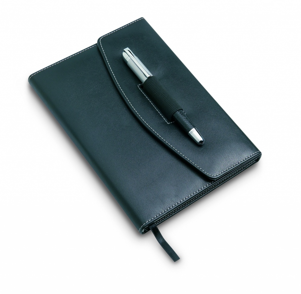 Logo trade business gifts image of: A5 notebook portfolio with pen