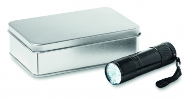 Logo trade promotional giveaway photo of: LED torch in tin box
