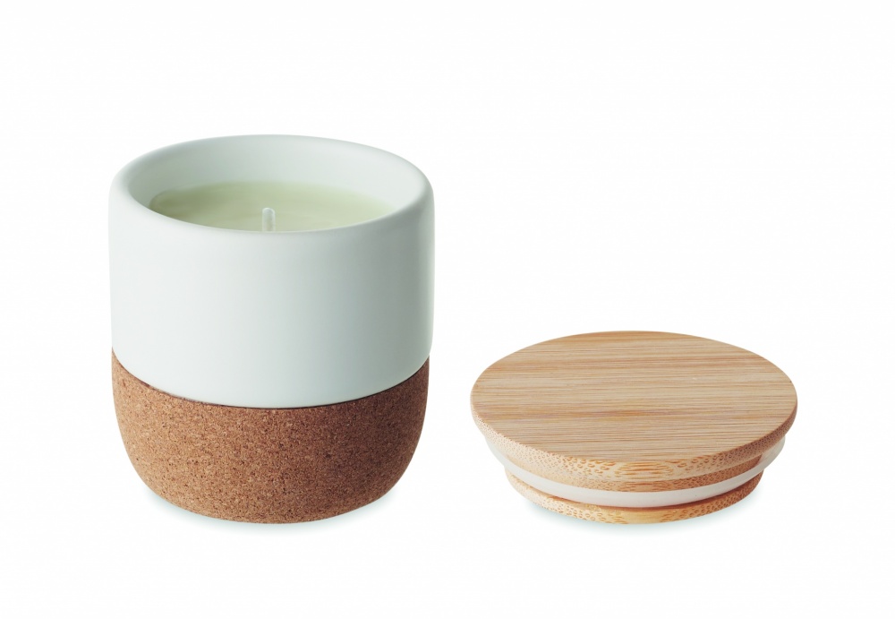 Logo trade promotional merchandise photo of: Plant based wax candle 80 gr