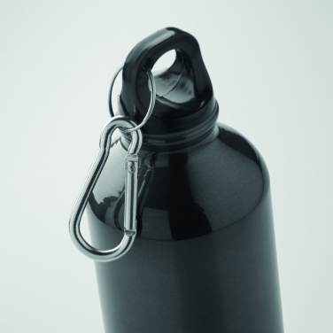 Logo trade business gifts image of: 500 ml single-walled water bottle made of recycled aluminum with a carabiner