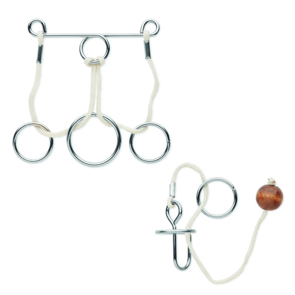 Logo trade business gift photo of: Set of 2 metal brain teasers