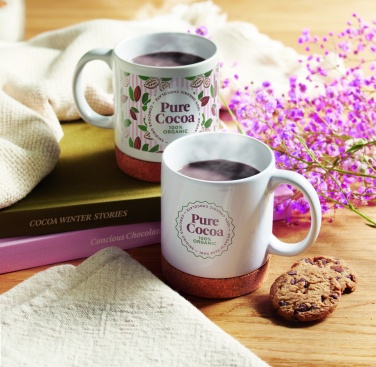 Logo trade promotional merchandise photo of: Ceramic cork mug 280 ml