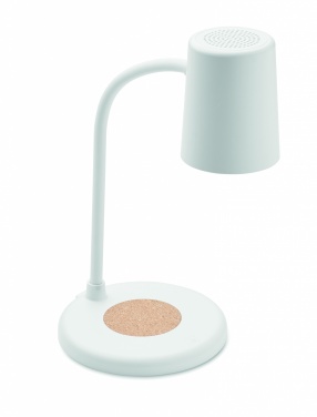 Logo trade corporate gifts image of: Wireless charger, lamp speaker