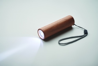 Logo trade corporate gifts image of: Beech wood rechargeable torch