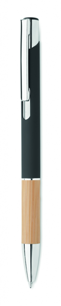 Logo trade promotional items picture of: Ballpoint pen made of aluminum with a bamboo grip