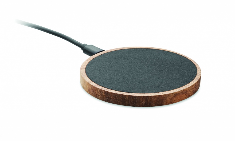 Logotrade promotional giveaways photo of: Wireless charger in acacia 15W