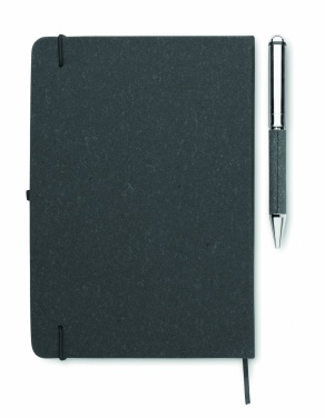 Logotrade advertising products photo of: Recycled leather notebook set