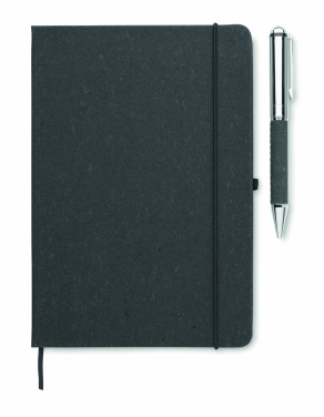 Logo trade promotional item photo of: Recycled leather notebook set