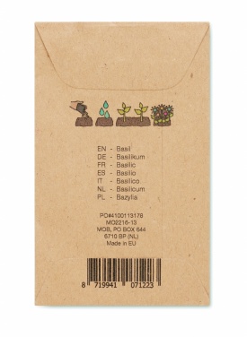 Logo trade promotional giveaways image of: Basil seeds in craft envelope