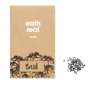 Logo trade promotional giveaways picture of: Basil seeds in craft envelope