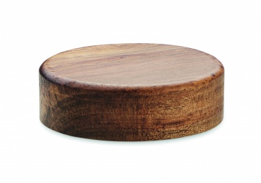 Logo trade promotional giveaways picture of: Wireless charger in acacia 15W