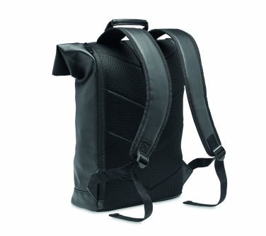 Logo trade promotional giveaways image of: Laptop PU Rolltop backpack