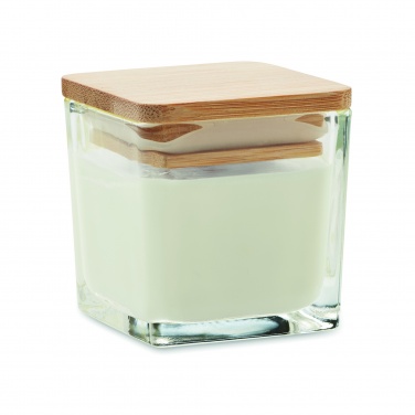 Logo trade business gift photo of: Squared fragranced candle 50gr