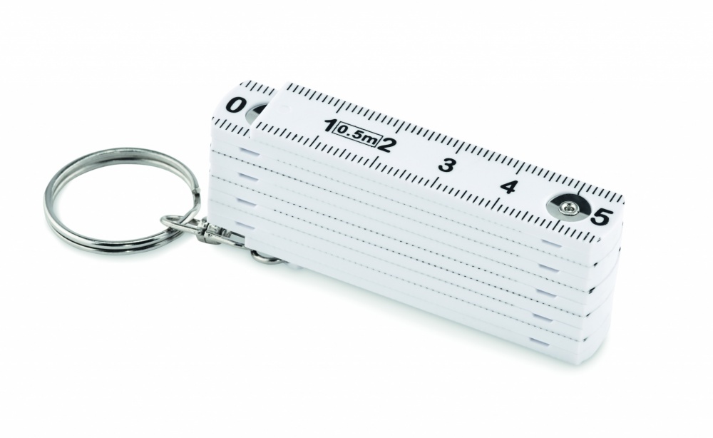Logo trade business gifts image of: Carpenters ruler key ring 50cm Kotka