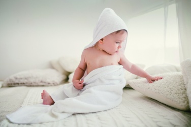 Logo trade promotional giveaways picture of: Cotton hooded baby towel