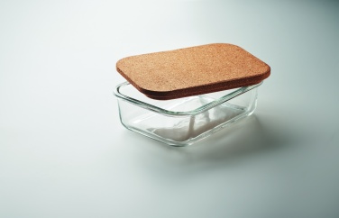 Logo trade business gift photo of: Glass lunch box with cork lid