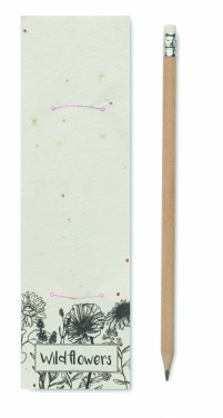 Logotrade business gift image of: Natural pencil in seeded pouch