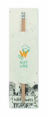 Logo trade business gift photo of: Natural pencil in seeded pouch