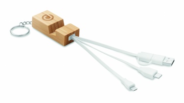 Logotrade advertising products photo of: Bamboo key ring and stand Salo