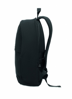 Logo trade promotional merchandise image of: A 15-inch laptop backpack made of recycled pre-consumer cotton and recycled polyester with customizable printing.