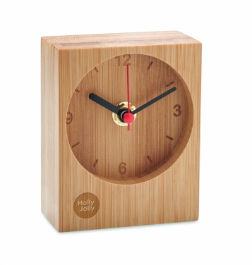 Logo trade advertising products image of: Bamboo table clock