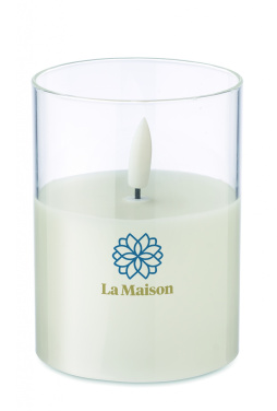 Logo trade advertising product photo of: LED wax candle in glass holder