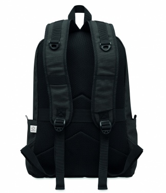 Logo trade advertising products image of: A 15-inch laptop backpack made of recycled pre-consumer cotton with customizable printing