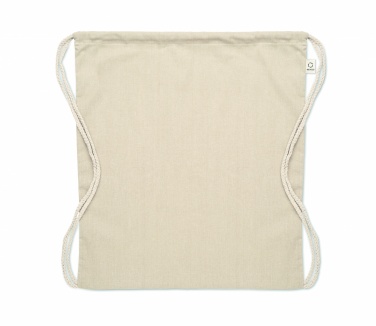 Logo trade promotional giveaways image of: Recycled cotton drawstring bag