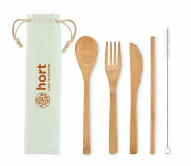Logotrade promotional giveaway picture of: Bamboo cutlery with straw