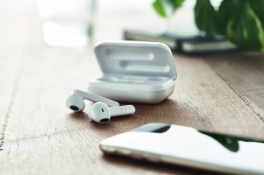 Logo trade advertising products picture of: TWS earbuds with charging base
