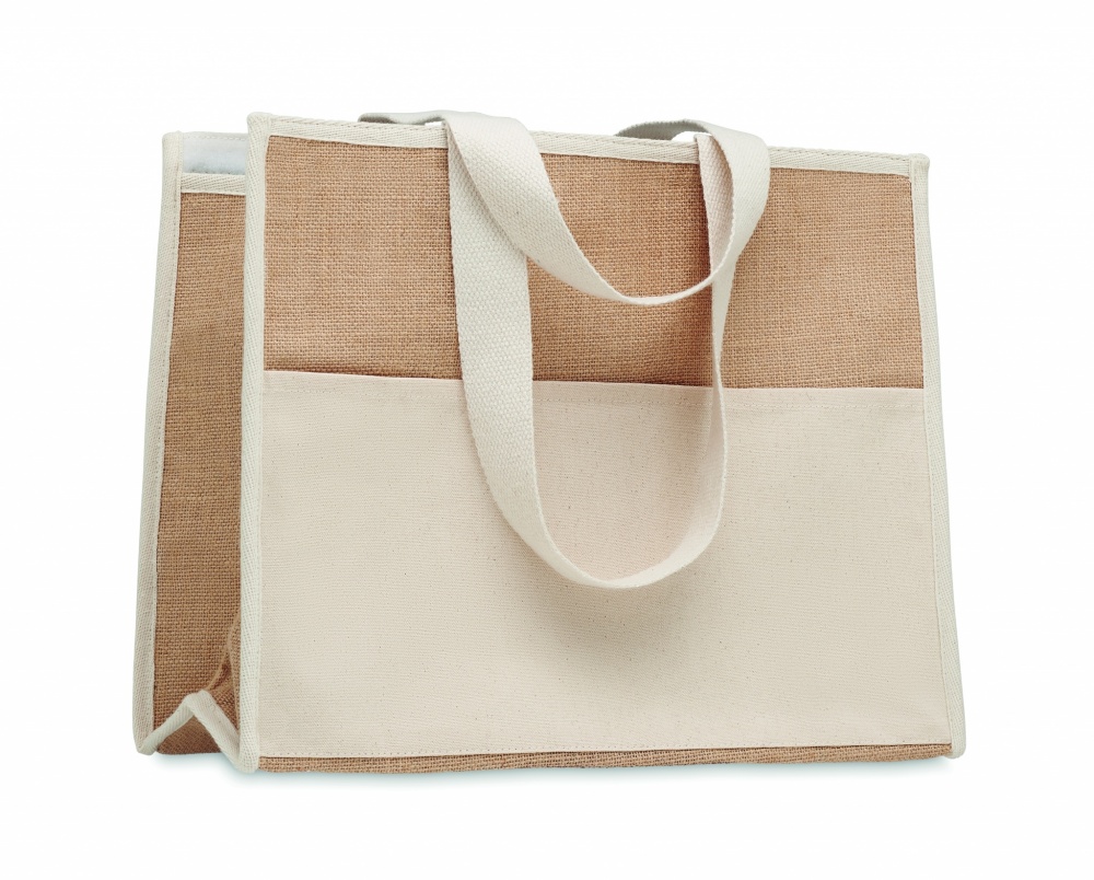 Logo trade advertising product photo of: Jute and canvas cooler bag