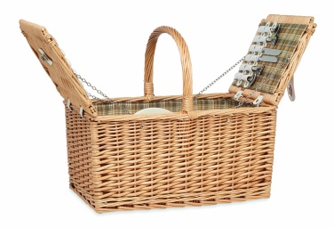 Logo trade promotional items picture of: Wicker picnic basket 4 people