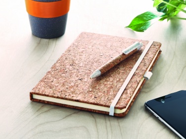 Logo trade promotional item photo of: A5 cork notebook with pen