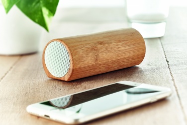Logotrade promotional product picture of: Wireless bamboo speaker 2x5W