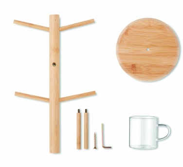 Logo trade advertising products image of: Bamboo cup set holder