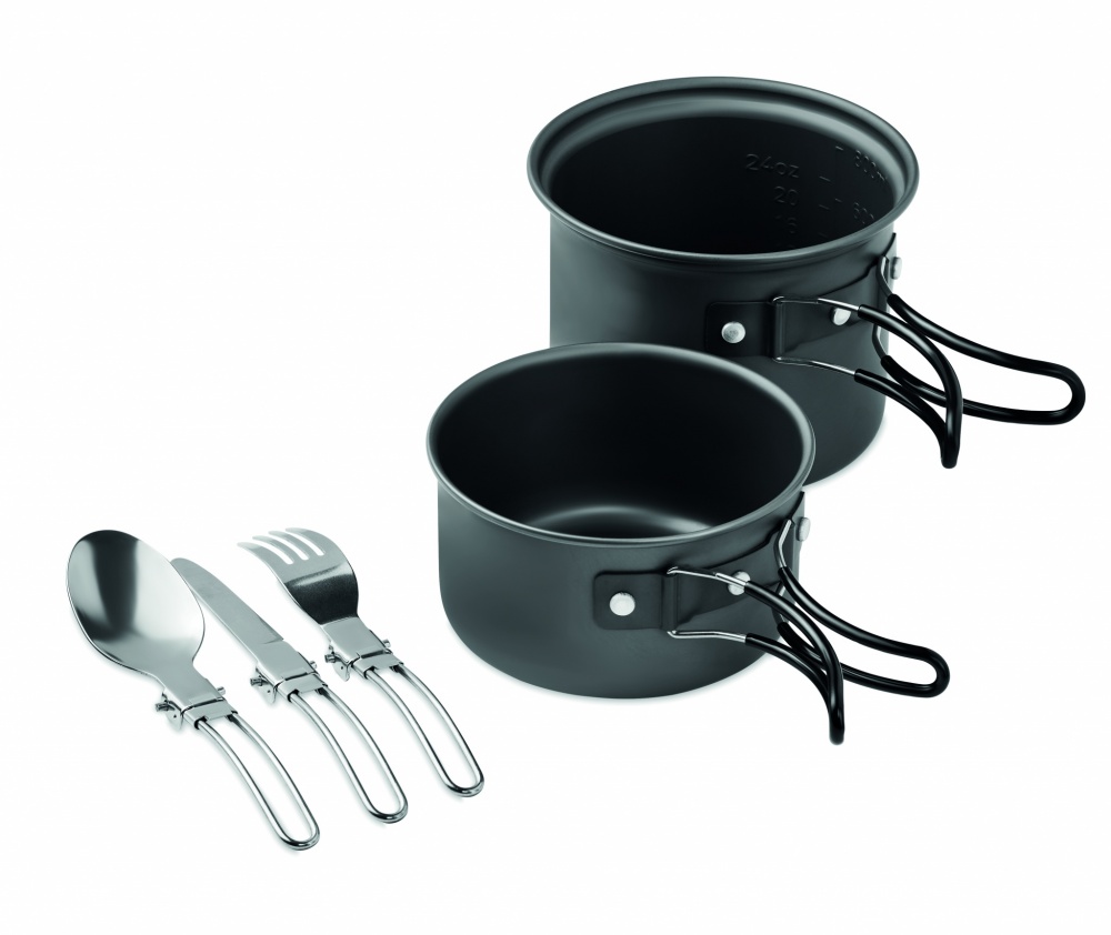 Logo trade promotional product photo of: 2 camping pots with cutlery