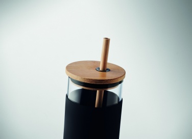 Logo trade promotional items picture of: Glass tumbler 450ml bamboo lid