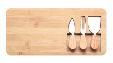 Logotrade promotional gift image of: Bamboo Cheese board set Leipzig