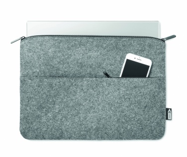 Logo trade promotional giveaways picture of: RPET felt zipped laptop bag