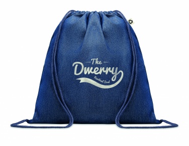 Logo trade corporate gift photo of: Recycled denim drawstring bag