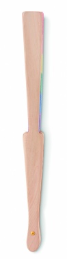 Logo trade corporate gifts image of: Rainbow wooden hand fan