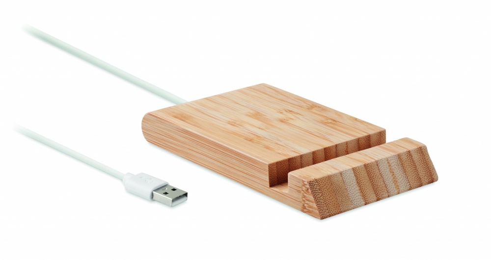 Logotrade business gift image of: Bamboo wireless charger  10W ODOS