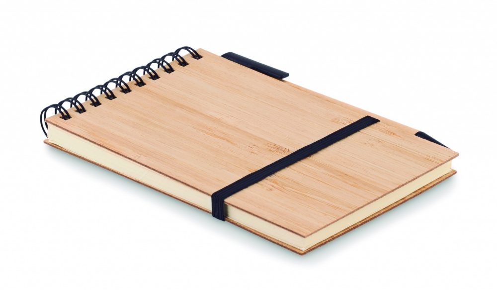Logotrade promotional product image of: A6 bamboo notepad with pen SONORABAM