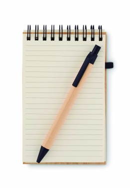 Logotrade promotional merchandise image of: A6 bamboo notepad with pen SONORABAM