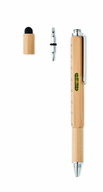 Logotrade promotional item image of: Spirit level pen in bamboo